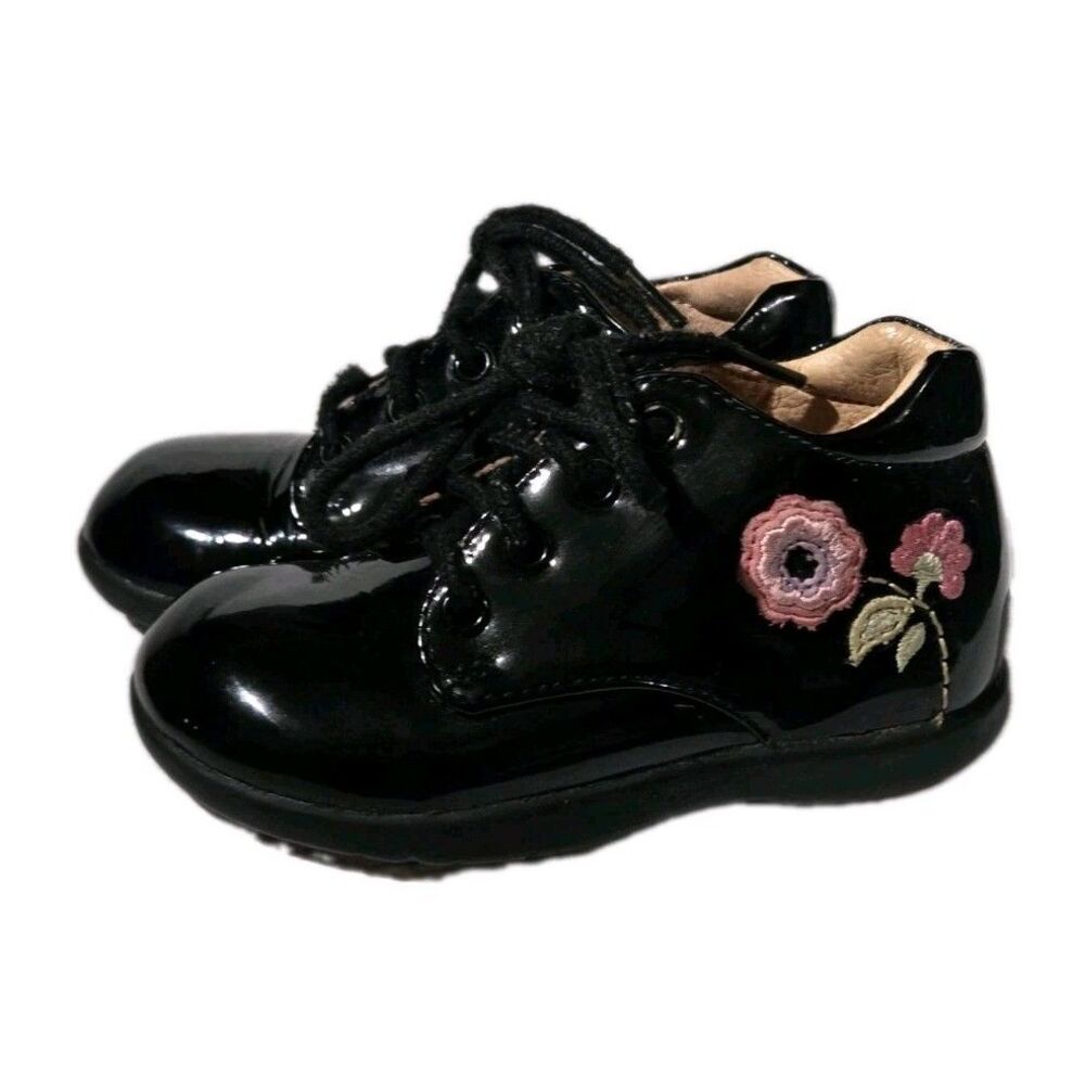 Stride Rite black patent leather booties -size 5.